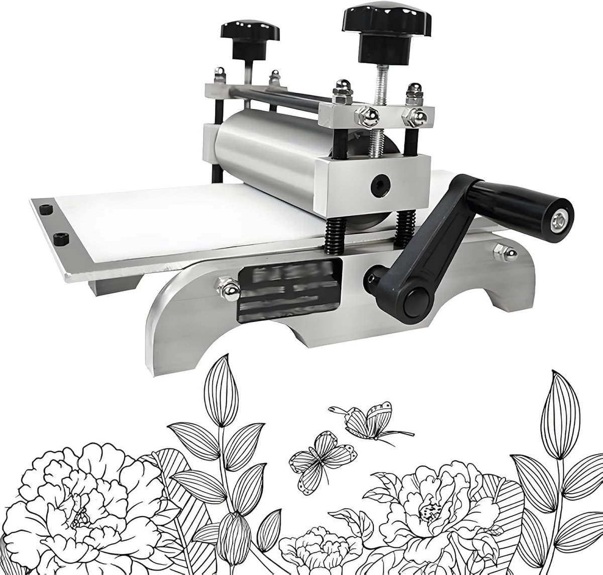 Tafelpers - Drukpers Machine - Grafische Druk - Aluminium Drukplaat - 31x17 cm
