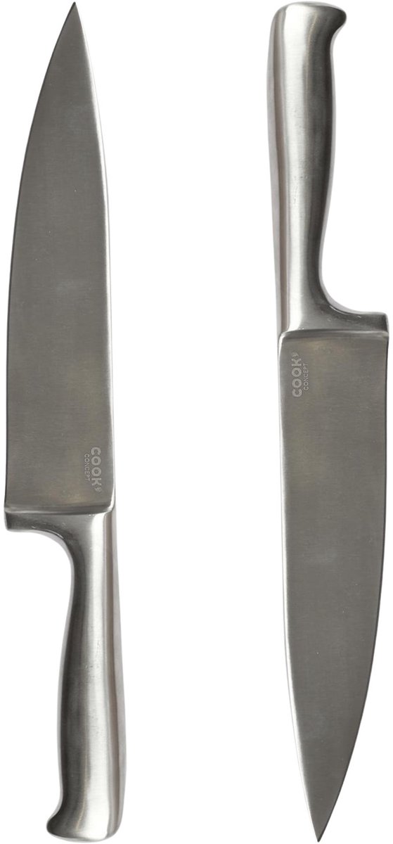 Cook Concept Keukenmes - 2x - inox - RVS - 20 cm - koksmes / keukenmes / vleesmes
