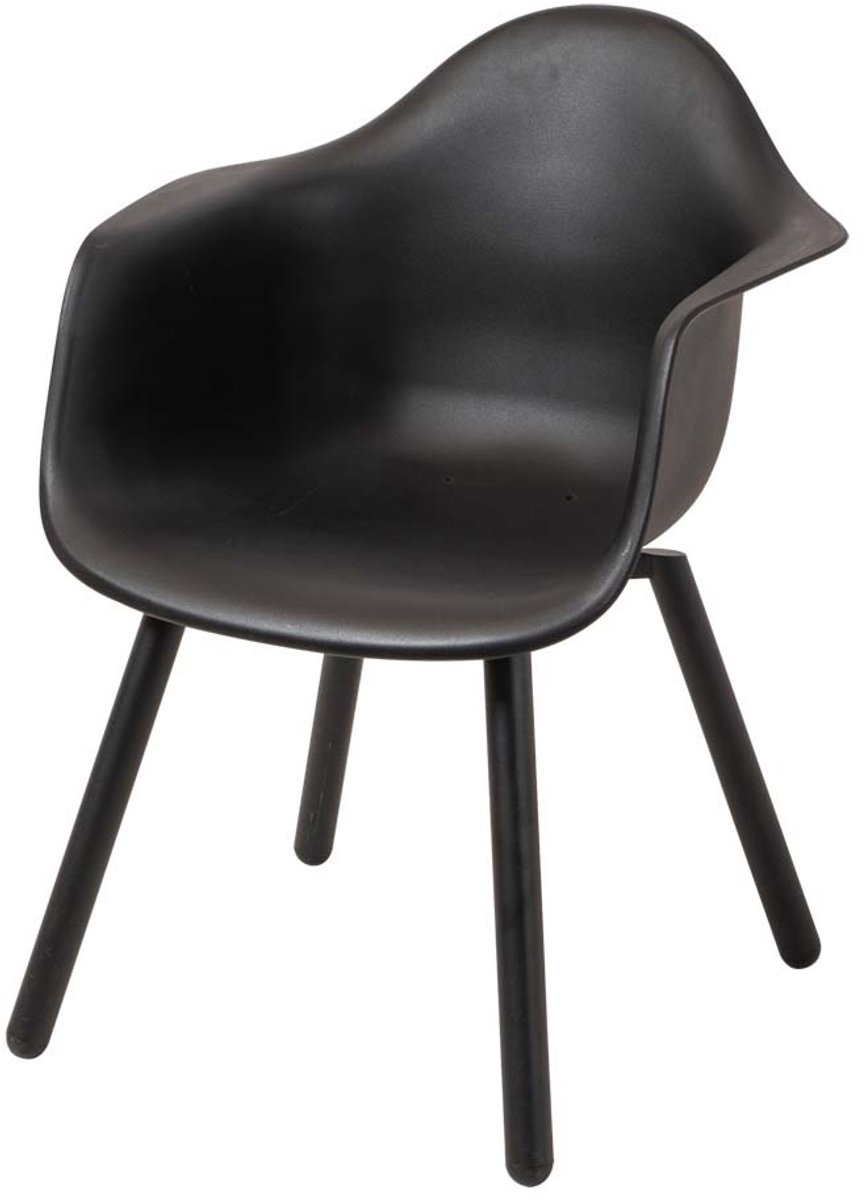 Lesli Living - Bistrostoel Montreux - Zwart - 62,5x44x82,5cm - Set van 4