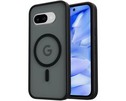 Hoesje Geschikt voor Google Pixel 9a - Compatibel met MagSafe - Matte Beschermhoes - Back Cover met Magneet - Zwart