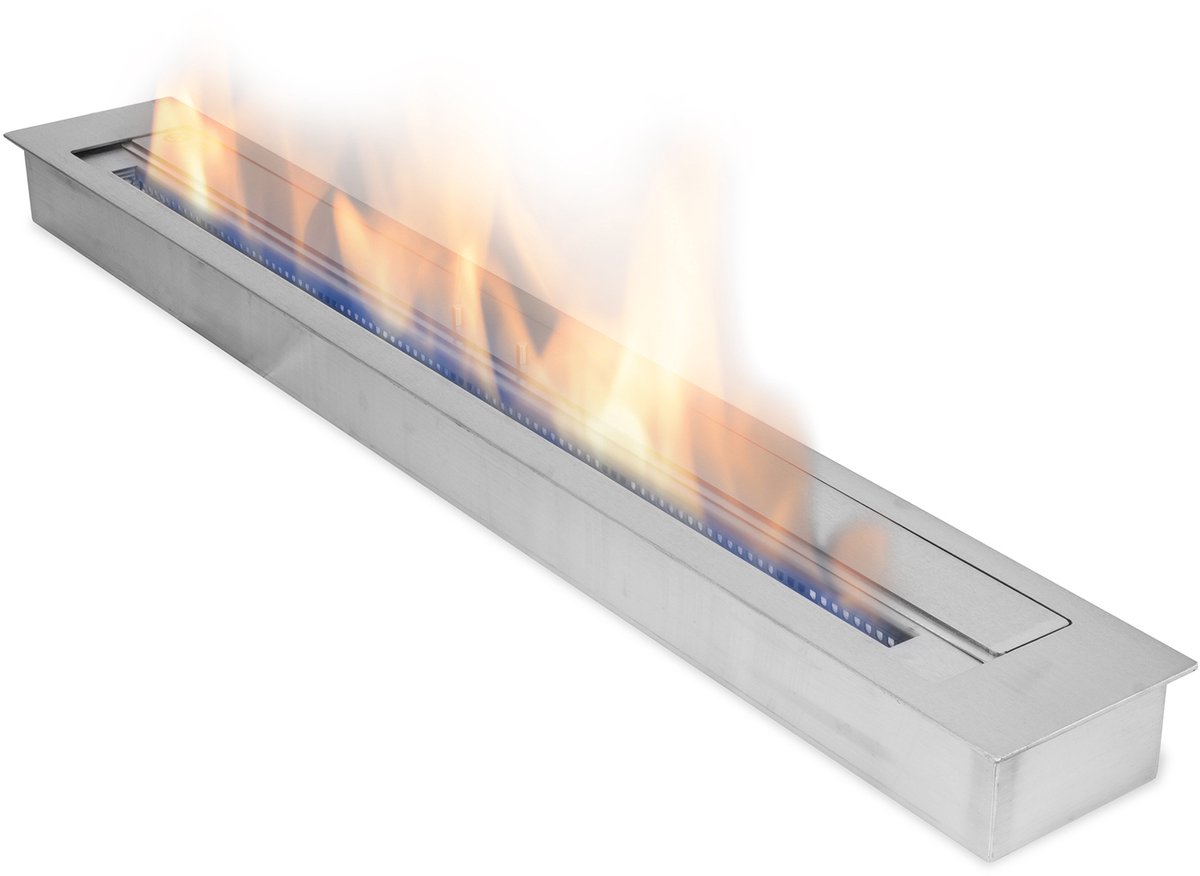 Bio ethanol brander 120 cm RVS 6L dubbelwandig inbouw haard XXL