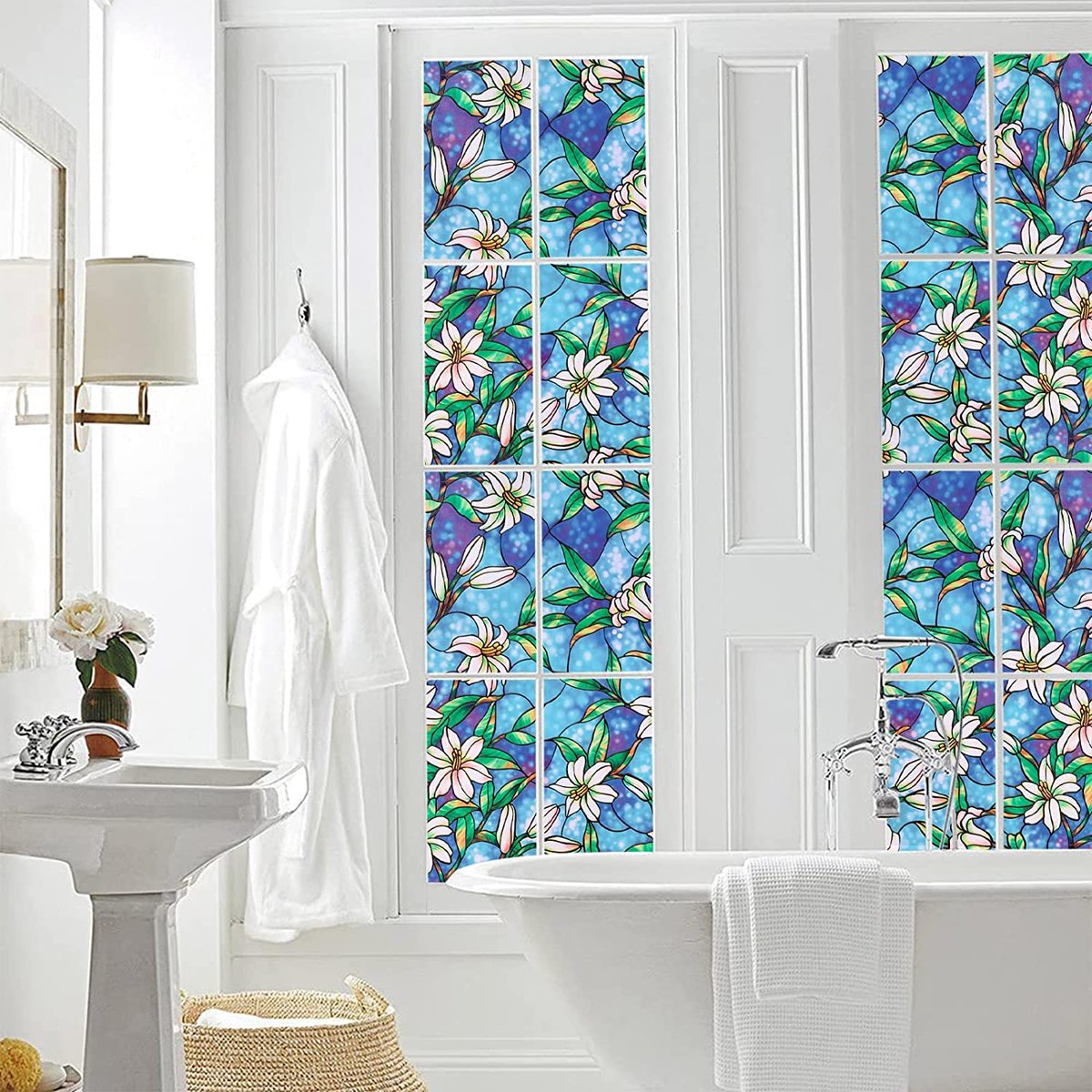 Decoratieve Glas-in-Lood Raamfolie – Statisch Hechtend – Privacy, UV-werend & Isolerend – Voor Thuisgebruik - 45 x200 cm