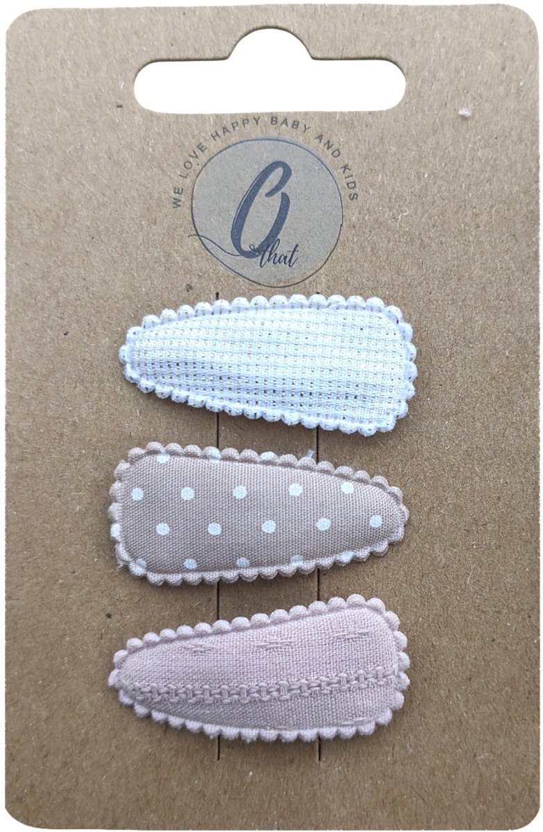 Ootje Kadootje Babyhaarclipjes - 3 Stuks - Nude