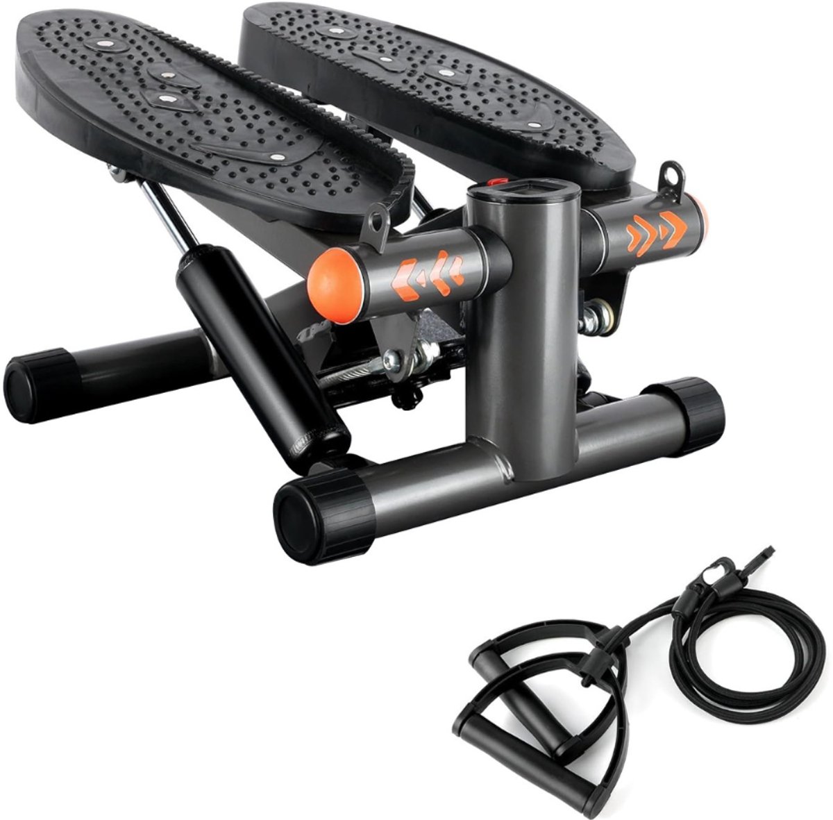 Livista Mini Stepper – Compacte Fitness Stepper voor Thuis – met Weerstandsbanden & LCD-scherm – Full Body Workout – Stil & Hoge Weerstand – Belastbaar tot 130KG