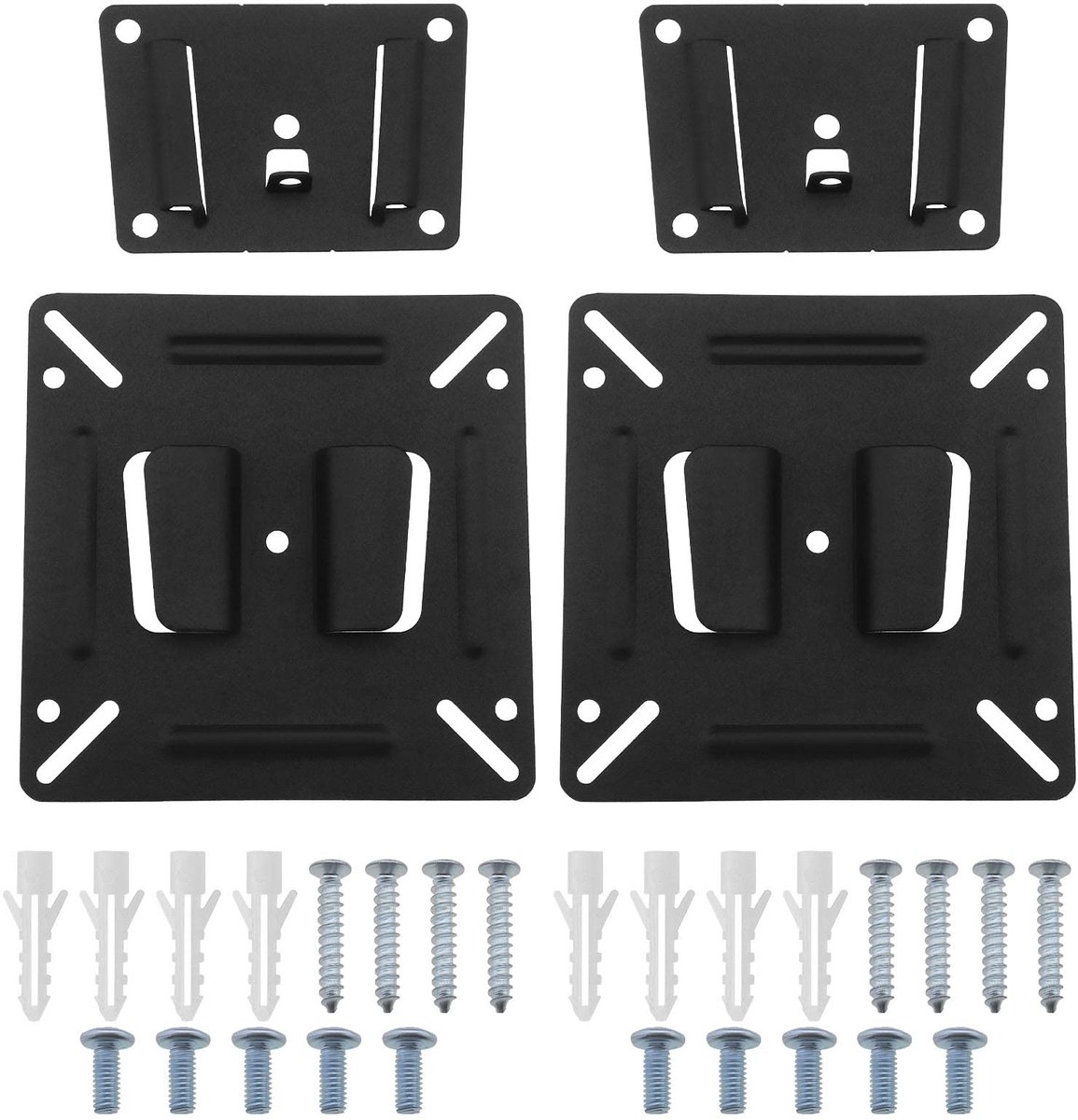 Dailygoody - Monitor Muurbeugel - 2 Sets - Max. Belasting 15 kg - Zwart - Geschikt voor 14-24 inch TV - Voor LCD Schermen en Reclame Machines