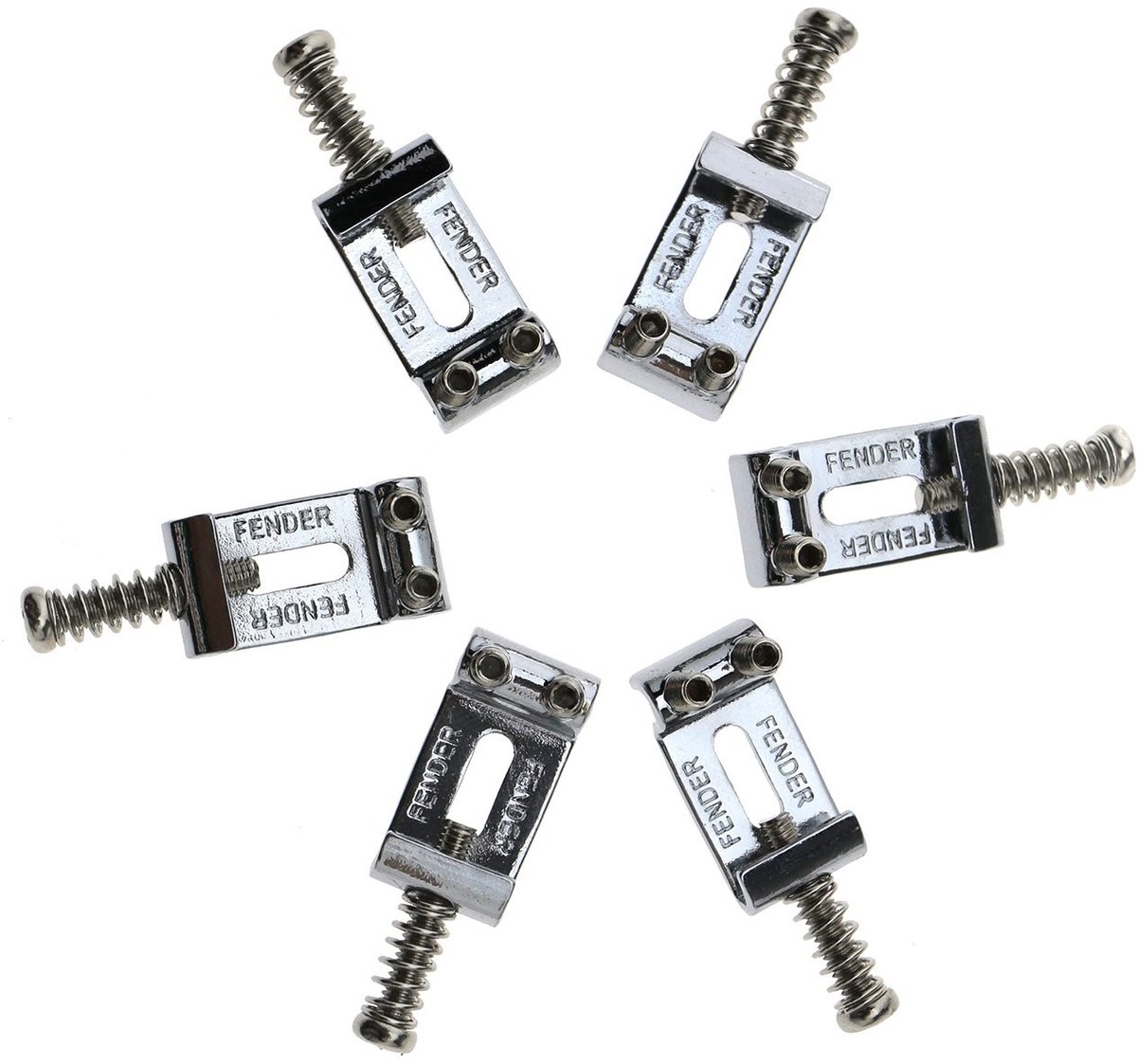 Dailygoody - Chrome Tremolo Brug Zadels - Vervangende Gitaaronderdelen - Stevige Pasvorm - 6 Stuks - Voor Fender Elektrische Gitaar - Hoogwaardig