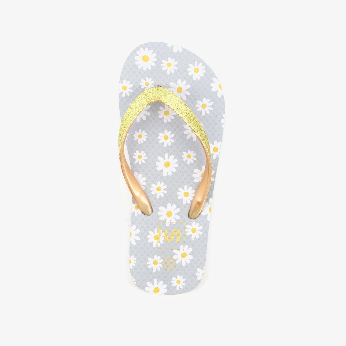 Meisjes teenslippers met madeliefjes - Groen - Maat 34