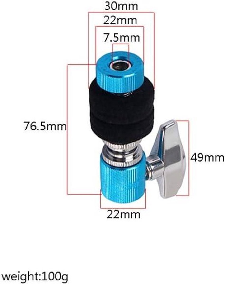 Hi-Hat Koppeling - Cymbal Accessoire - Drum Onderdeel - Duurzaam Metaal - Standaard Maat - Blauw