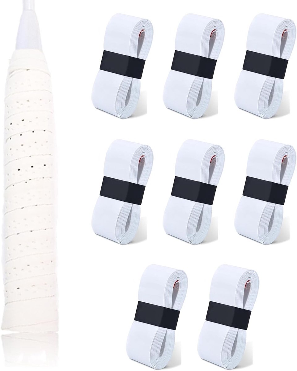 Tennis en Badminton Grip Bands - 8 Stuks Zelfklevende, Antislip Grip voor Rackets, Ideaal voor Sporters