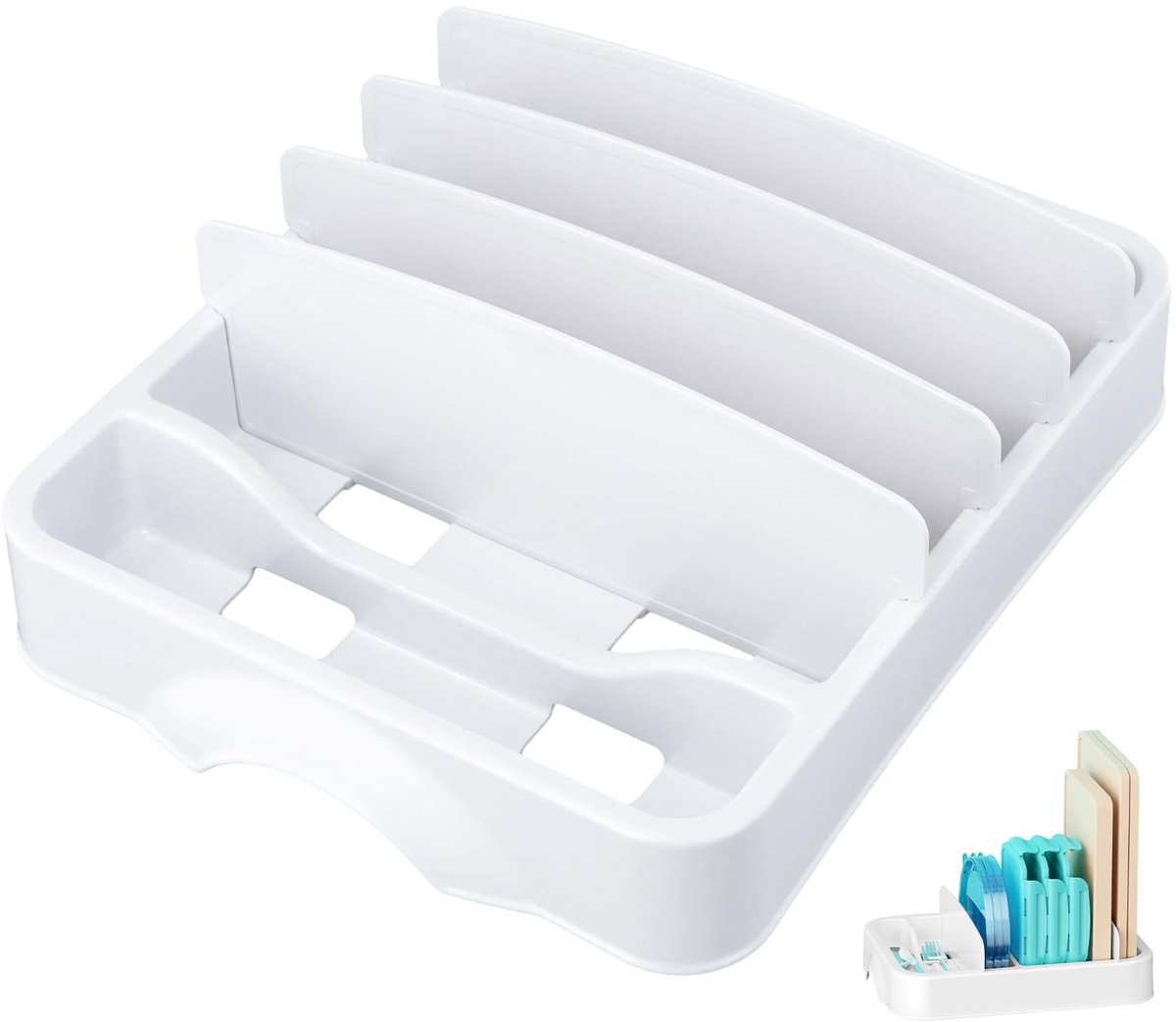 Dailygoody - Storage Boxes - Lid Organizer - Ideale opberging - Klein formaat - Keuken organizer - Voor de keukenkast - Wit