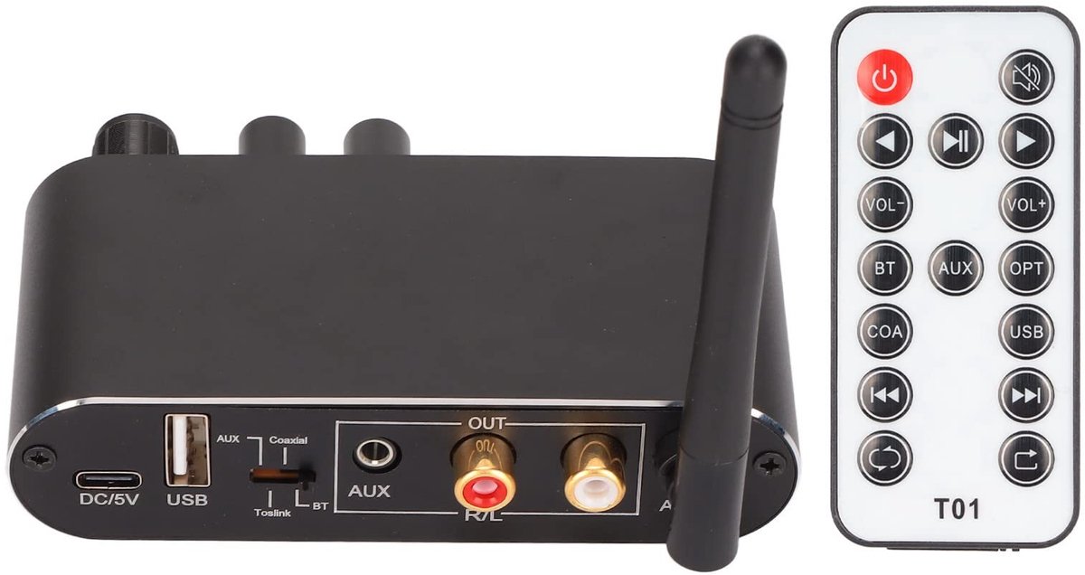Dailygoody - Digitaal Naar Analoog Audio-omzetter - Bluetooth Ontvanger - Hoogwaardige Geluidskwaliteit - Compact Formaat - Ideaal Voor Tv En Luidspre