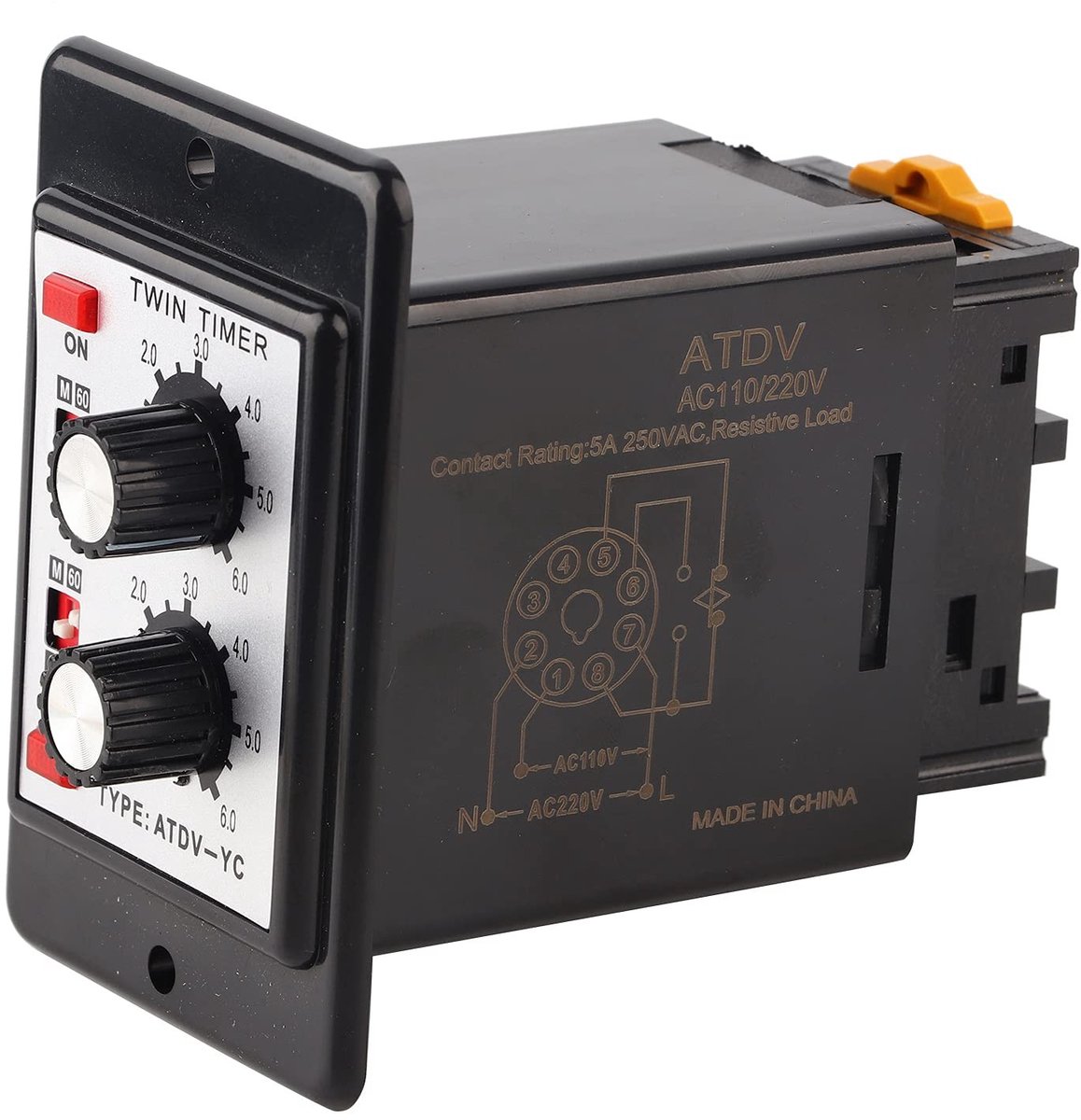 Dailygoody - Twin Timer Relay - Dual Timer Schakelaar - Waterdicht en Stofdicht - Instelbare Timer 6S-60M - Ideaal voor Automatisering - Voor Rail...