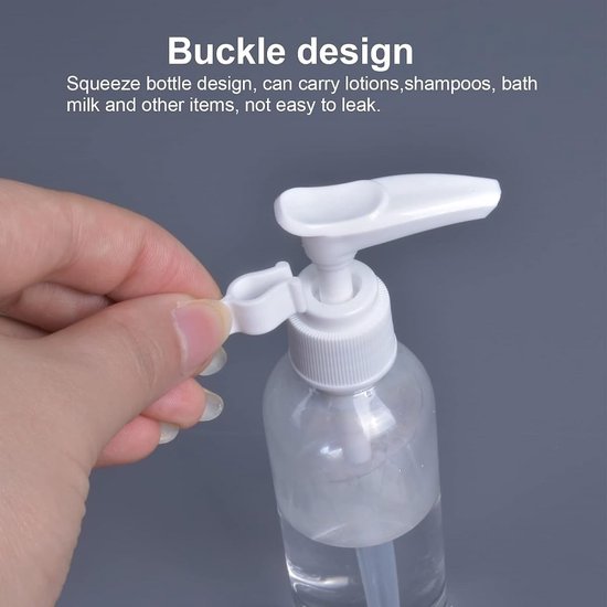 Store_7 - Plastic pompfles - Reisflessen - Draagbaar formaat - 100 ml - Pomp-dispenser - Perfect voor cosmetica en verzorging - Geschikt voor op reis van store-7 — afbeelding 5