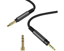 Allecto - Audiokabel - Vervangende AUX-kabel - Zwart - 2,5 mm naar 3,5 mm - Geschikt voor Sennheiser HD 620S/599/598SR/579/569/560S/559/558/550/505...
