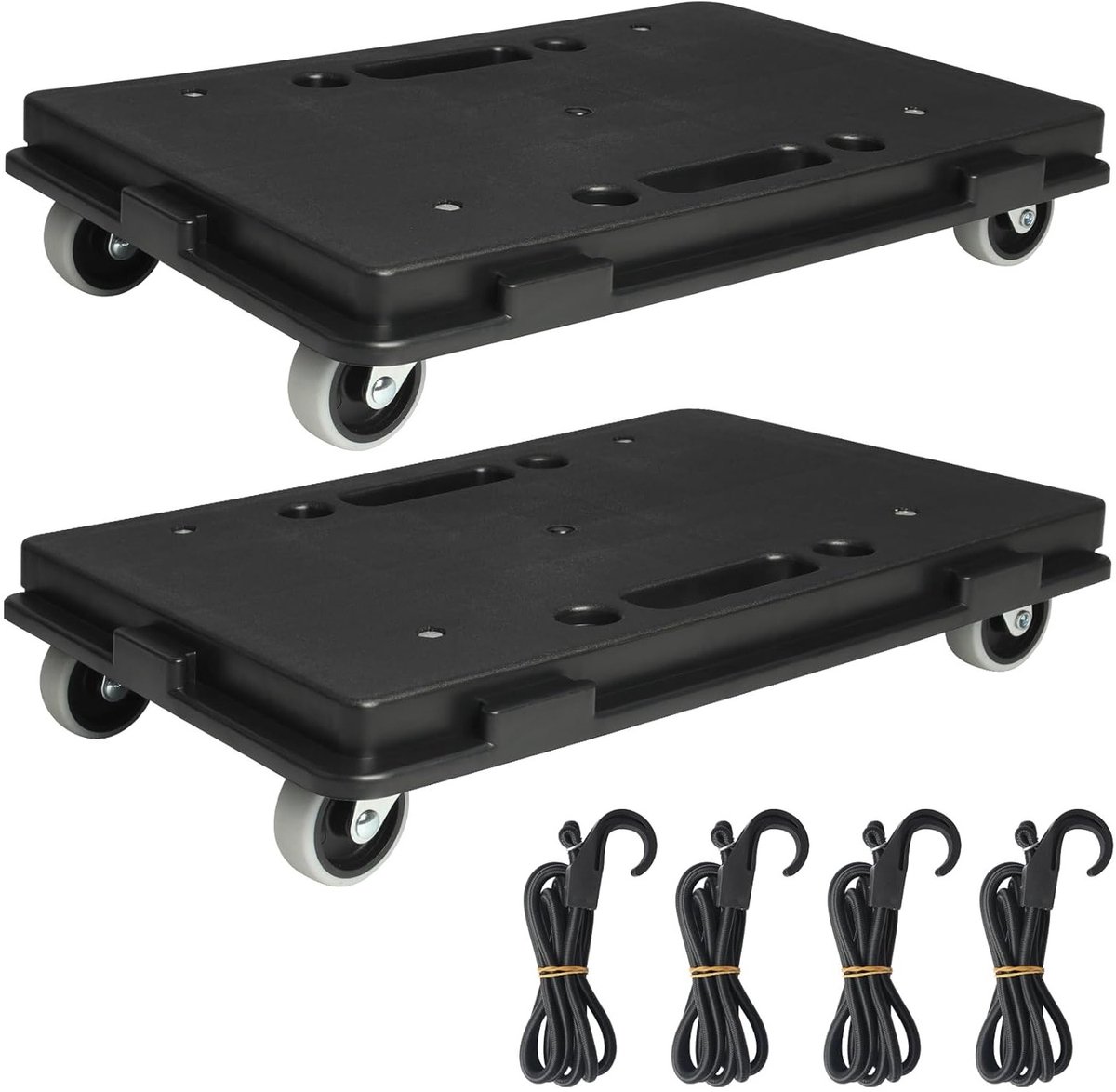 Set van 2 Meubelrollers, Zware Duurzame 4-Wiel Movers met 360° Rotatie voor het Verplaatse