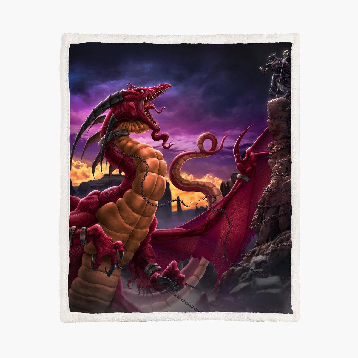 Draak Fleece Deken 130*150cm Chained Pink Dragon