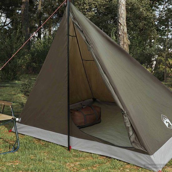 vidaXL - Backpacking - Tent - Bruin - en - Grijs - 4-persoons van Vidaxl — afbeelding 2