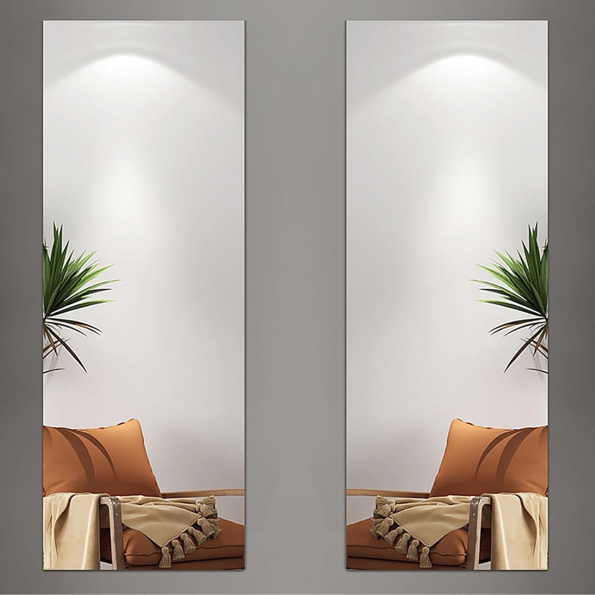 Zelfklevende Wandspiegel 30 x 120 cm - 2 Stuks, 2 mm Dikke Acryl Spiegel voor Slaapkamer, Deur en DIY Wanddecoratie