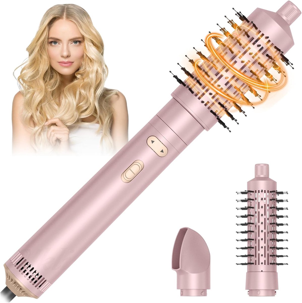 carmdering - 3-in-1 Haarstyler Set - Roterende Haarborstel - Multifunctionele Stylingtool - Snelle Droogfunctie - Negatieve Ionen Technologie - Keramische Coating - Ergonomisch Ontwerp - Veelzijdige Stijlmogelijkheden - 1 Set