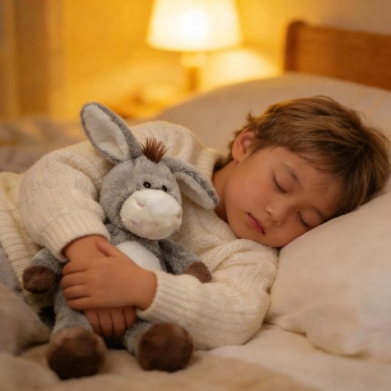 Ezel Knuffeldier - Pluche Dier Pop - Kinderen Knuffelen - Huidvriendelijke Stof - 32 cm - Grijs — afbeelding 5