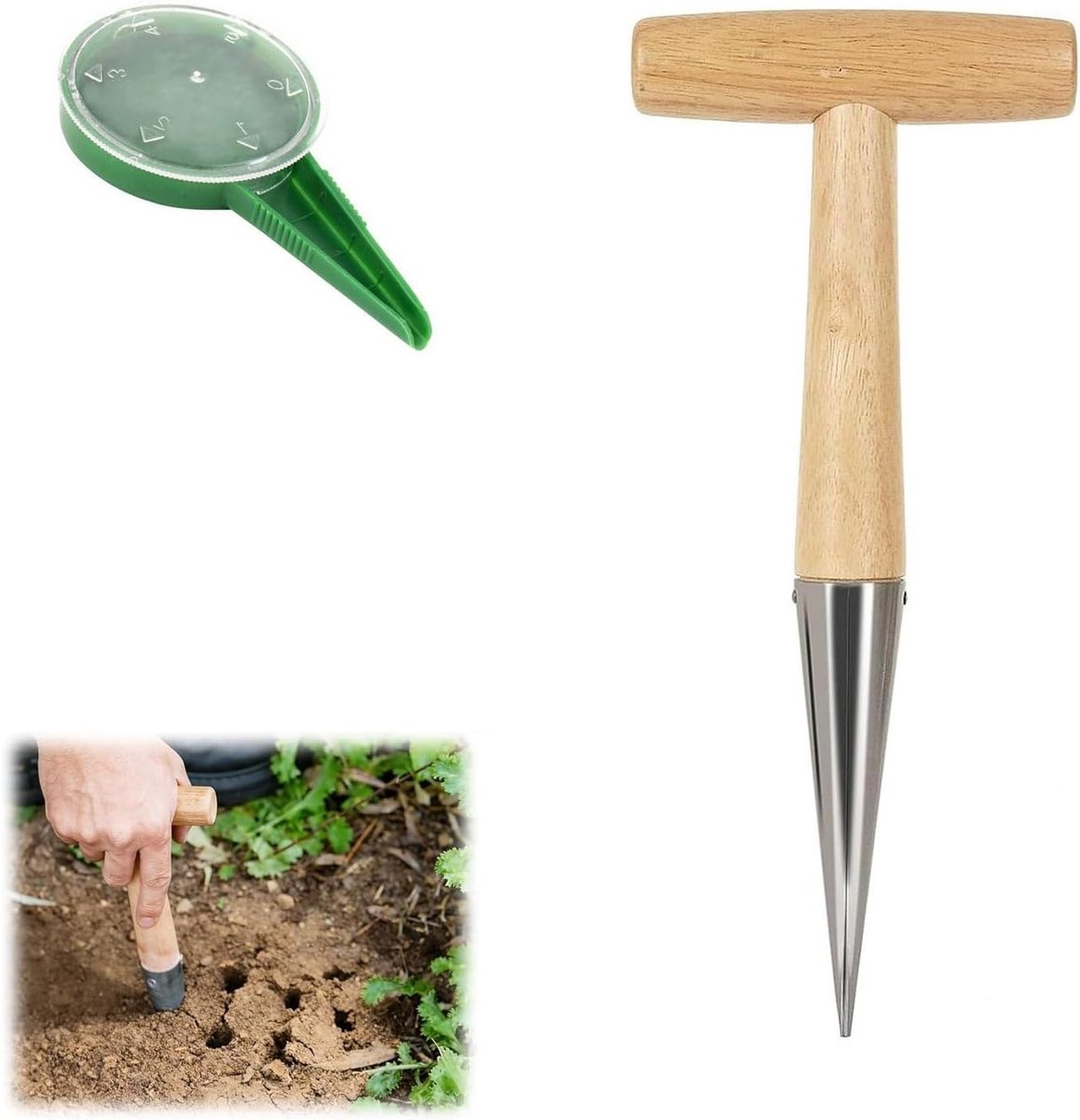 Plant Hole Graver voor Efficiënt Planten, Zaailing Tuin Gereedschap, Hand Bodem Punch en Zaadplanter voor Gemakkelijk Zaaien en Planten van Bloembollen en Zaden