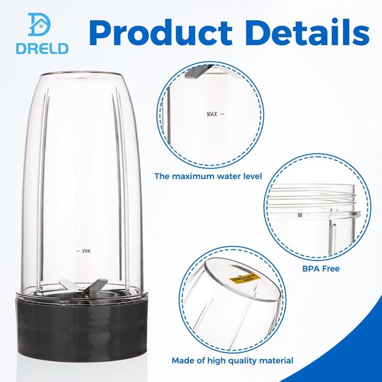 Blender onderdelen 32oz - vervangende cups en extractor bladen - geschikt voor Nutri Bullet 600W/900W - ShopVlot van Blender — afbeelding 5