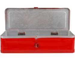 OmGoods - Dailygoody - Gereedschapskist - Metalen organizer - Duurzaam - Rood - Draagbaar voor thuis en auto - Geschikt voor mechanisch gereedschap - Compact fo...
