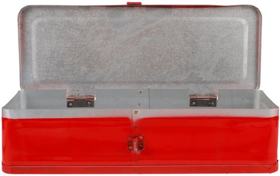 OmGoods - Dailygoody - Gereedschapskist - Metalen organizer - Duurzaam - Rood - Draagbaar voor thuis en auto - Geschikt voor mechanisch gereedschap - Compact fo...