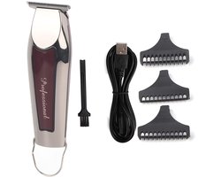 OmGoods - Dailygoody - Zilveren ABS-tondeuse - Oplaadbaar - Keramisch lemmet - Verstelbare kam - 0,5-1,5 mm lengte - Voor professionele resultaten - Compac