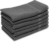 PHLOX Serviettes d'invité douces Popcorn 30x50 cm - Lot de 6 - 100% Coton 500 g/m2 - OEKO-TEX Made in Green - Anthracite