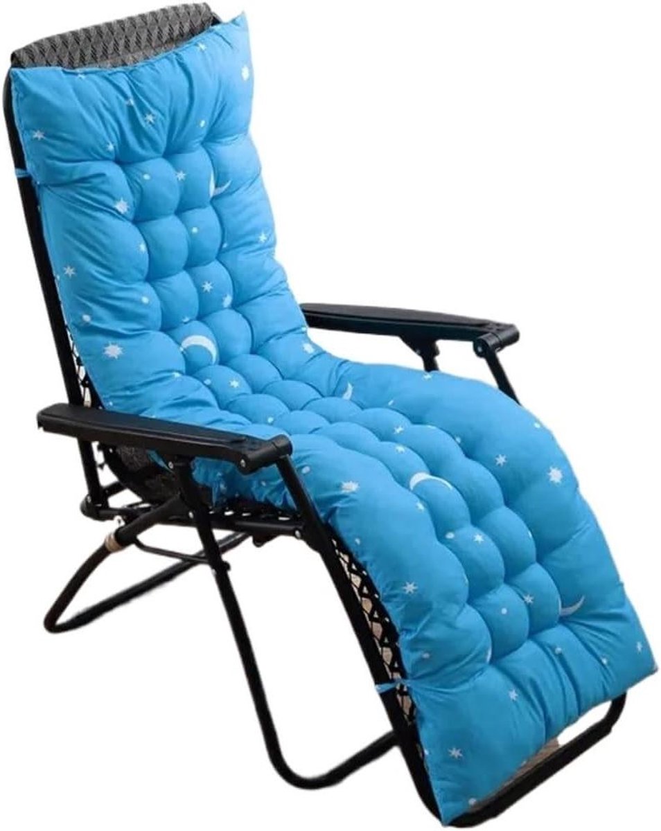 Tuinstoelkussen - Ligstoelkussen - Buiten Ontspannen - Verstelbare Banden - 53x170 cm - Grijs