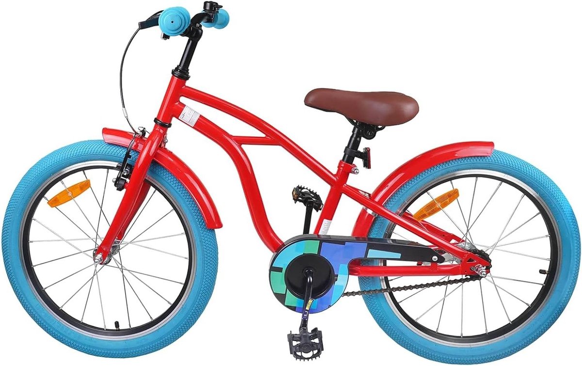 Kinderfiets 18 Inch - Jongensfiets Peuters - Actief Buiten Spelen - Stevig Stalen Frame - Geschikt voor 5-7 jaar - Rood