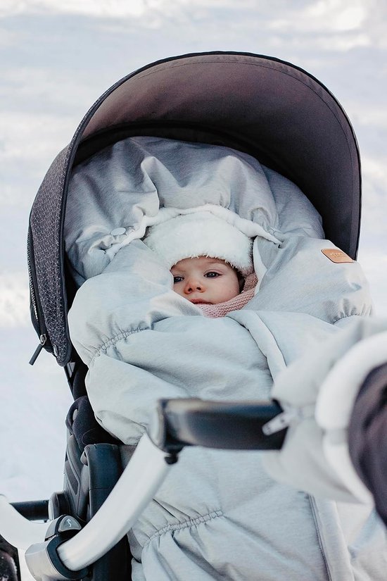 Voetenzak Kinderwagen - Baby deken - Warm Blijven - Dubbele Fleece - 100 cm - Grijs — afbeelding 5