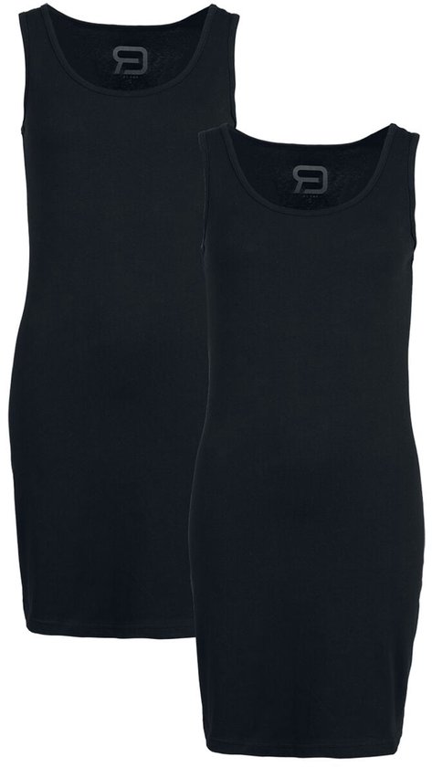 R.E.D. Rock-Engineered Design kort zwart jurkje met ronde hals - Dames - XXL