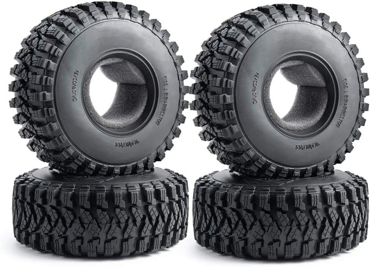RC Wiel Banden - Rubberen Banden - RC Auto Onderdelen - Hoge Slijtvastheid - 125 mm - Zwart