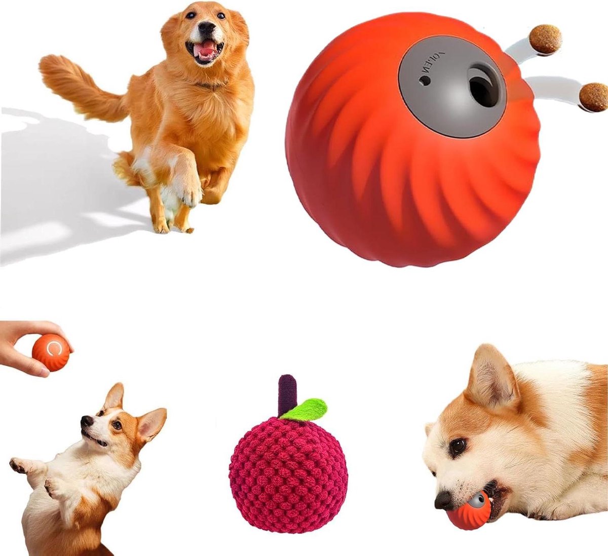 Honden Snoepbal - Voedellekbal - Mentale Stimulatie - Verstelbare Dispenseerfunctie - 8 x 8 x 8 cm - Enkel kenmerk