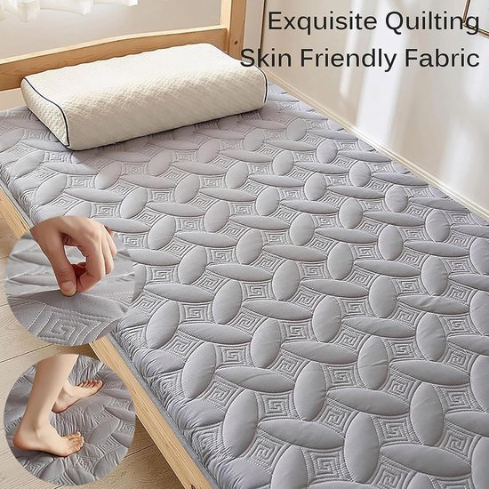 Japanse futonmatras - Vloermatras opvouwbaar - Ruimtebesparend slapen - Gelaagde getapete randen - 90 x 200 cm - A — afbeelding 3
