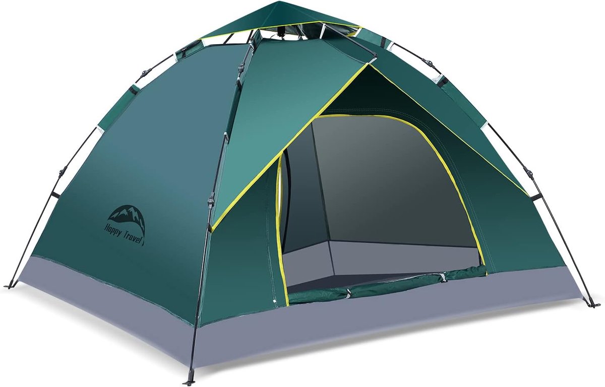 Pop-up Tent - Familie Kampeer - Outdoor Avontuur - Automatisch Opzetbaar - 3-4 Personen - Donkergroen