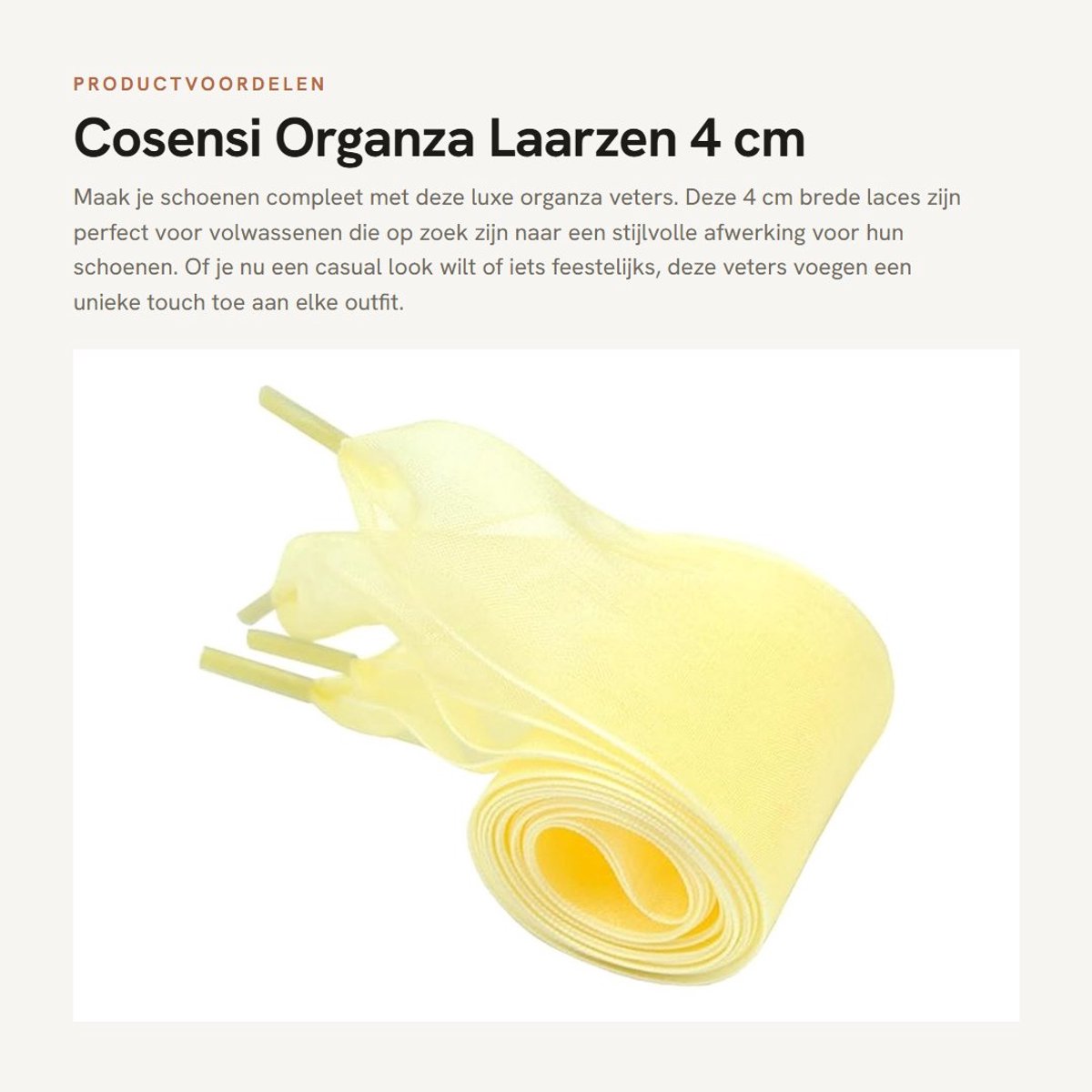 Dailygoods- Organza Lint 4 cm Breed - Linten 120 cm - Linten 140 cm - Plat - Decoratief - Verpakking van 1 stuk - Ribbon