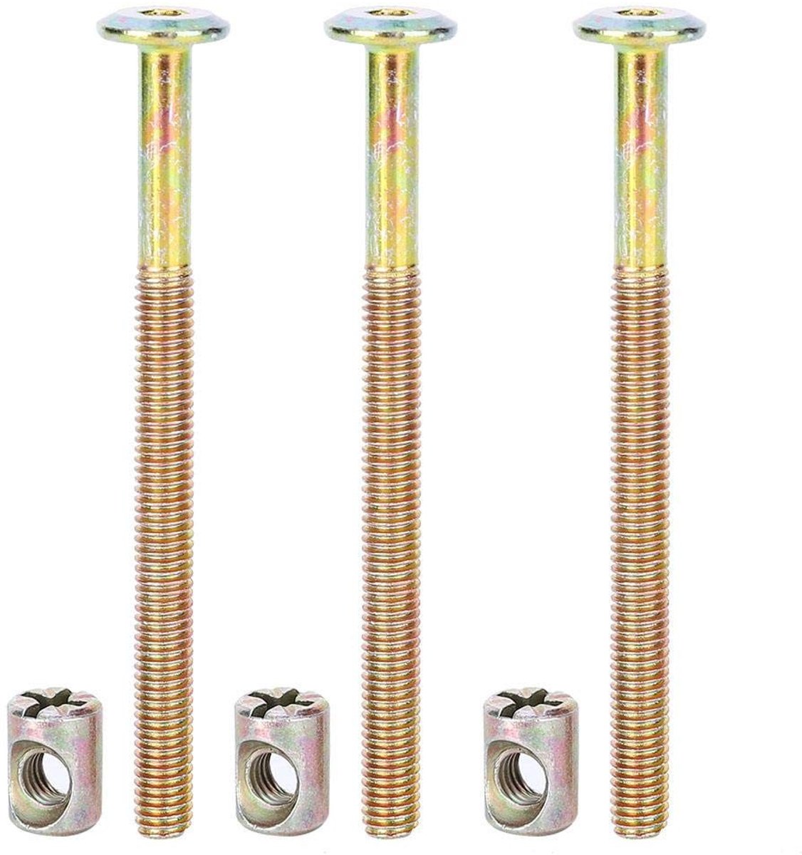 Dailygoods- Meubelbout 60mm - M6 Bouten/Moeren - Schroeven - Multifunctioneel - Geschikt voor Meubels - Set van 10