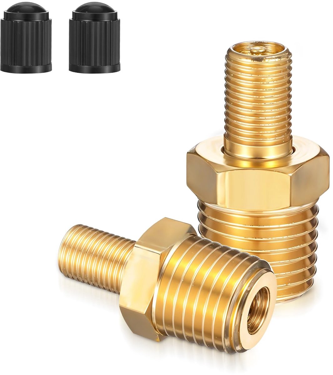 Dailygoods - 2PCS Messing Lucht Inflator Adapter - 1/4" NPT naar Schrader Ventiel