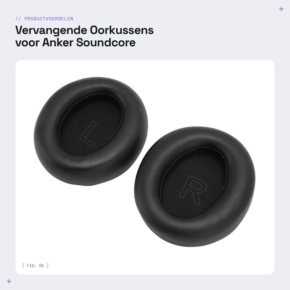 Dailygoods- Oorpads Vervanging - Geluidsisolatie - Hoofdtelefoon Kussens - Eenvoudig te Installeren - Geschikt voor Anker Soundcore Life Q30/Q35 - Hoogwaardige Geheugenfoam - Hoofdtelefoon Oorkussens