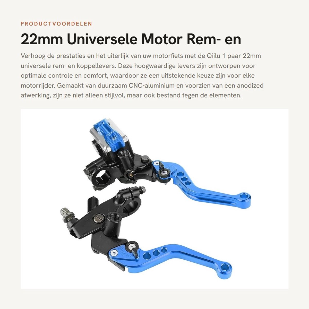 Dailygoods- Remcilinder - Universele Remhendel - Verstelbare Levers - CNC Aluminium - Vloeistofreservoir - Duurzaam Anodized