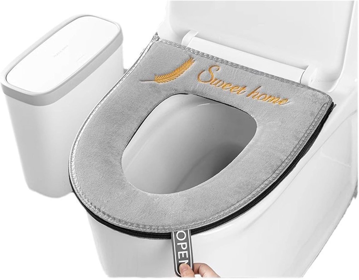 Toiletzittinghoes - Zachte Bedekking - Comfortabel Zitten - Universele Pasvorm - Standaard Maat - Grijs