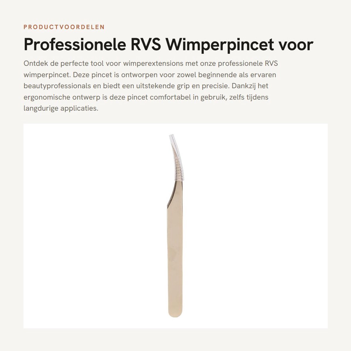 Dailygoods- Wimperpincet Ergonomisch Ontwerp - Roestvrij Staal - Professionele Wimperextensions - Antislip - Lichtgewicht - Multifunctioneel - Wimperpincetten