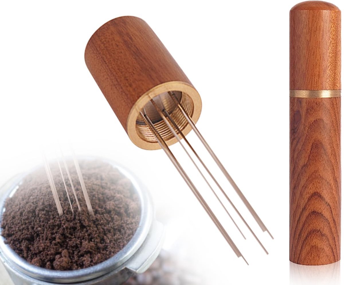 Dailygoods- Tamperstation met zes stalen naalden - Koffie Dispenser - Koffiestamper - Roestvrij Staal - Duurzaam - Hoogwaardige materialen - Koffiedispenser