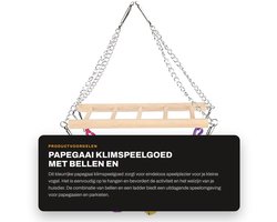 Dailygoods- Vogelschommelspeelgoed met bellen - Papegaaien Speelgoed - Klimspeelgoed - Hangende Brug - Geschikt voor Kleine Vogels - Eenvoudig te Installeren