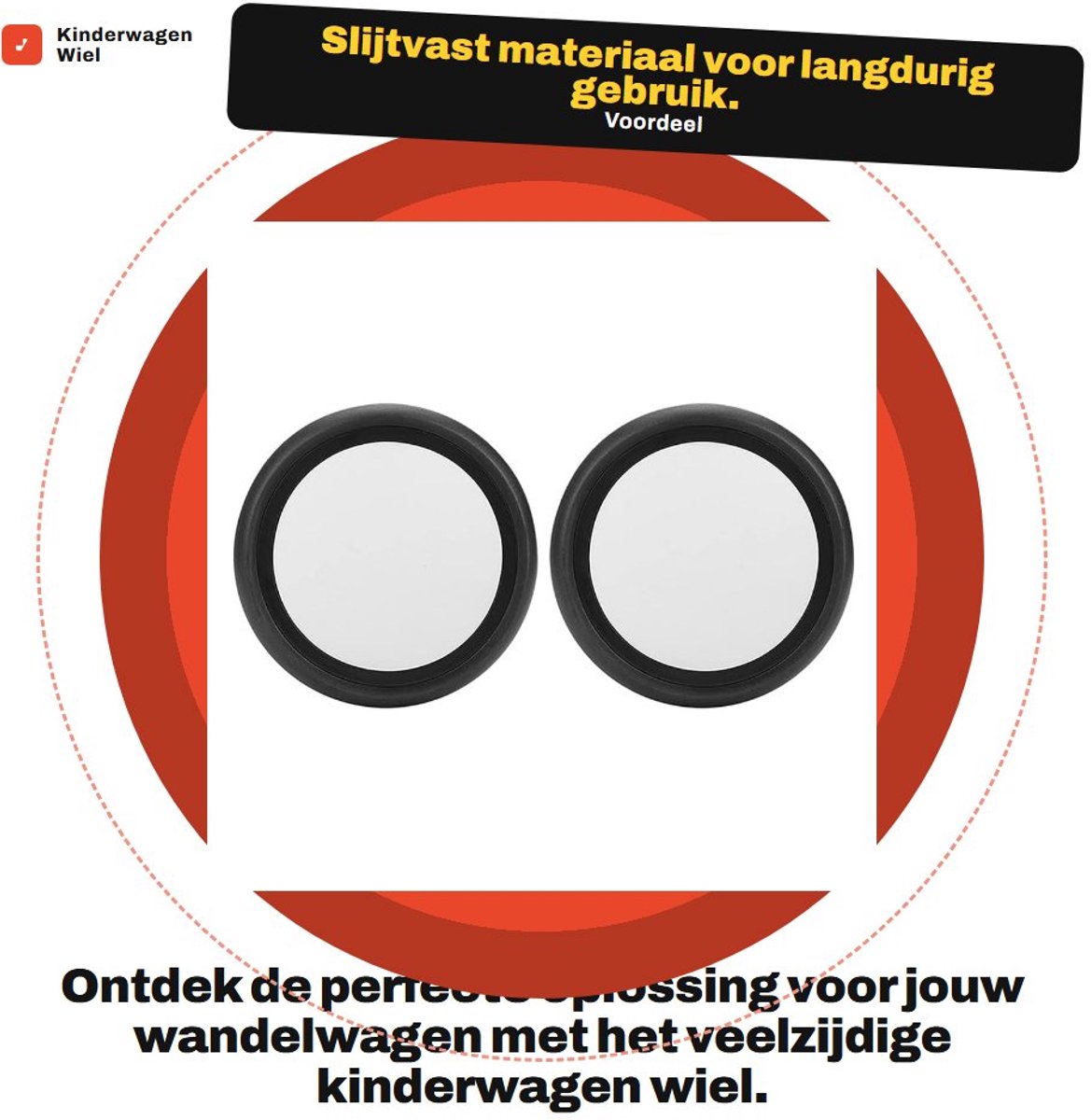 Dailygoods - Kinderwagen Wiel - Slijtvast - Handig Te Gebruiken - Achterwielen - Accessoire voor Yoyo - Geschikt voor Diverse Modellen