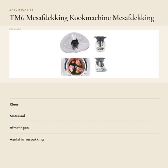 Dailygoods - TM6 Mesafdekking - Kookmachine Mesafdekking - Bescherming voor Snijder - Roestvrijstalen Deksel - Geschikt voor TM5 TM6 TM31 - 19,3 x 17,... van Dailygoods — afbeelding 4