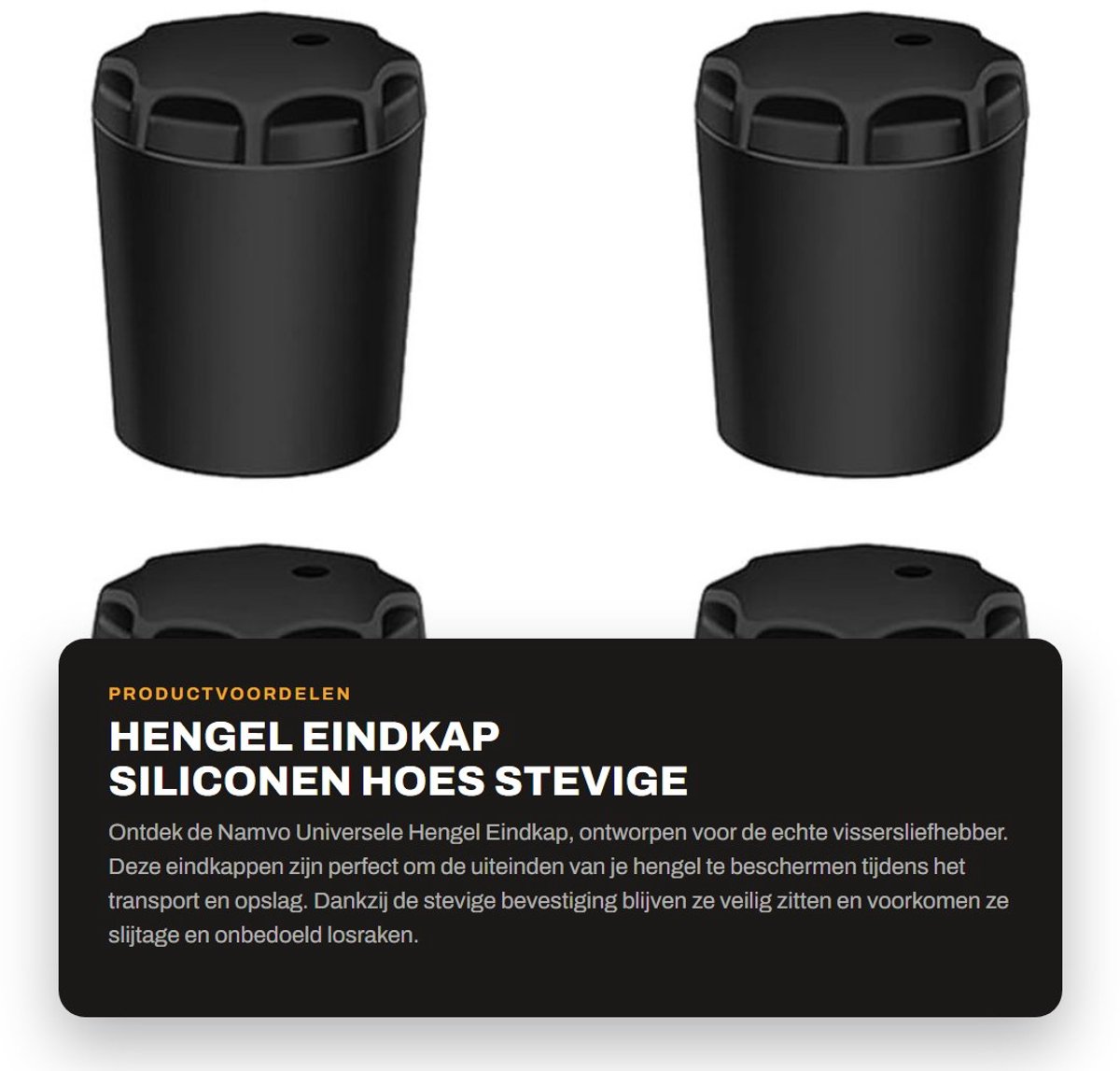 Dailygoods- Hengel Eindkap Stevige Bevestiging - Siliconen Hoes - Vissersaccessoire - Hittebestendig - 4 Pack - Comfortabele Grip - Hengelbescherming